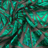 Abstract Triangle Polyester Mesh Fabric - Shattered Glass Foil Print, 58/59" Width (1 Yard)