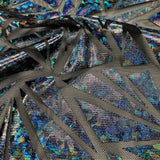 Foil Printed Mesh Abstract Triangle