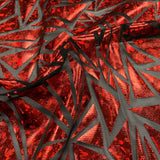 Abstract Triangle Polyester Mesh Fabric - Shattered Glass Foil, 58"/59" Width (1 Yard)