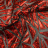 Abstract Triangle Polyester Mesh Fabric - Shattered Glass Foil Print, 58/59" Width (1 Yard)