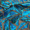 Abstract Triangle Polyester Mesh Fabric - Shattered Glass Foil Print, 58/59" Width (1 Yard)