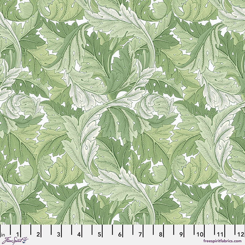 Quilting Cotton Acanthus Green Leicester Collection Free Spirit