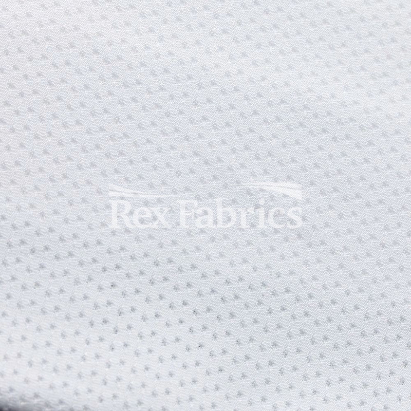 Active Mesh PFP Polyester Spandex Fabric - White Solid Mesh, 58/60" Width (1 Yard)