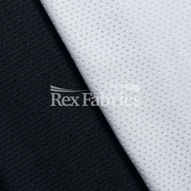 Active Mesh Polyester Spandex Fabric - Black Or White Solid Mesh, 58/60" Width (1 Yard)