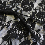 Ada Stretch Lace Nylon Spandex Fabric - Floral Pattern, 58/60" Cut Width, 56" Usable Width (1 Yard)
