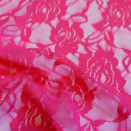 Ada Stretch Lace Nylon Spandex Fabric - Floral Pattern, 58/60" Cut Width, 56" Usable Width (1 Yard)
