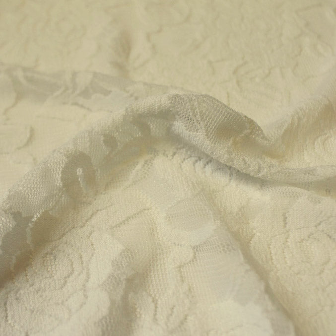 Ada Stretch Lace Nylon Spandex Fabric - Floral Pattern, 58/60" Cut Width, 56" Usable Width (1 Yard)