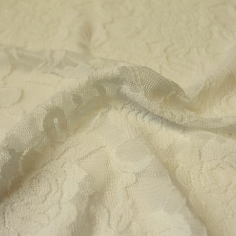 Ada Stretch Lace Nylon Spandex Fabric - Floral Pattern, 58/60" Cut Width, 56" Usable Width (1 Yard)