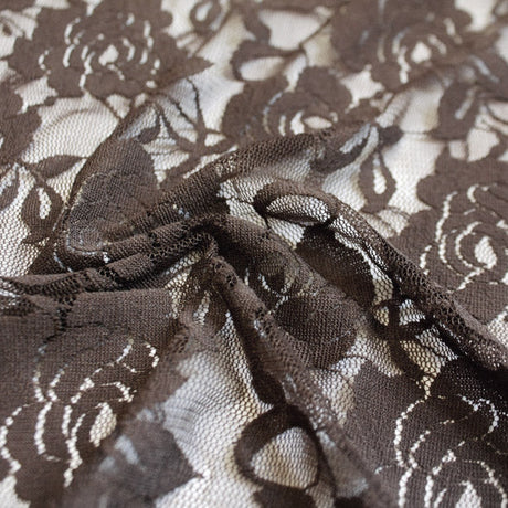 Ada Stretch Lace Nylon Spandex Fabric - Floral Pattern, 58/60" Cut Width, 56" Usable Width (1 Yard)