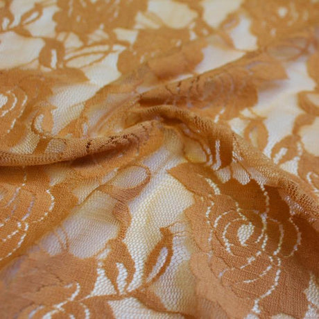 Ada Stretch Lace Nylon Spandex Fabric - Floral Pattern, 58/60" Cut Width, 56" Usable Width (1 Yard)