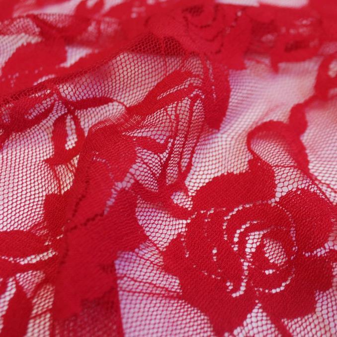 Ada Stretch Lace Nylon Spandex Fabric - Floral Pattern, 58/60" Cut Width, 56" Usable Width (1 Yard)