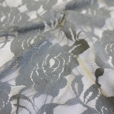 Ada Stretch Lace Nylon Spandex Fabric - Floral Pattern, 58/60" Cut Width, 56" Usable Width (1 Yard)