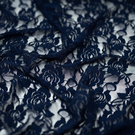 Ada Stretch Lace Nylon Spandex Fabric - Floral Pattern, 58/60" Cut Width, 56" Usable Width (1 Yard)