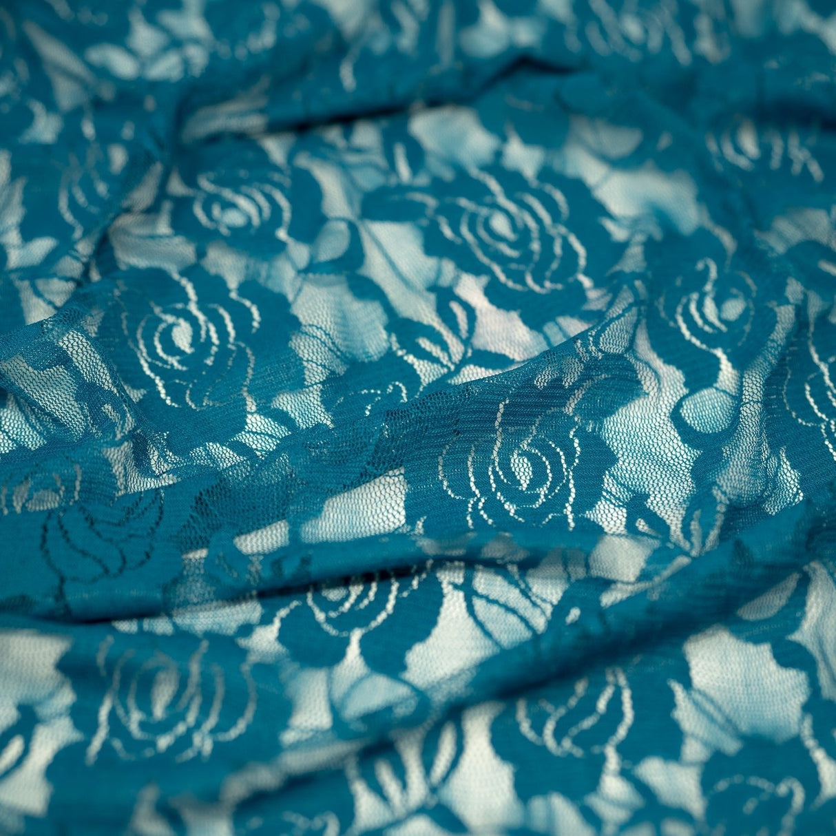 Ada Stretch Lace Nylon Spandex Fabric - Floral Pattern, 58/60" Cut Width, 56" Usable Width (1 Yard)
