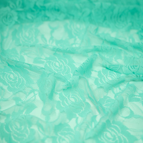 Ada Stretch Lace Nylon Spandex Fabric - Floral Pattern, 58/60" Cut Width, 56" Usable Width (1 Yard)