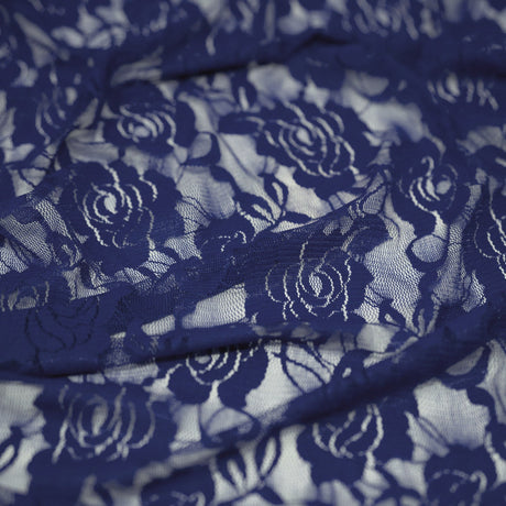 Ada Stretch Lace Nylon Spandex Fabric - Floral Pattern, 58/60" Cut Width, 56" Usable Width (1 Yard)