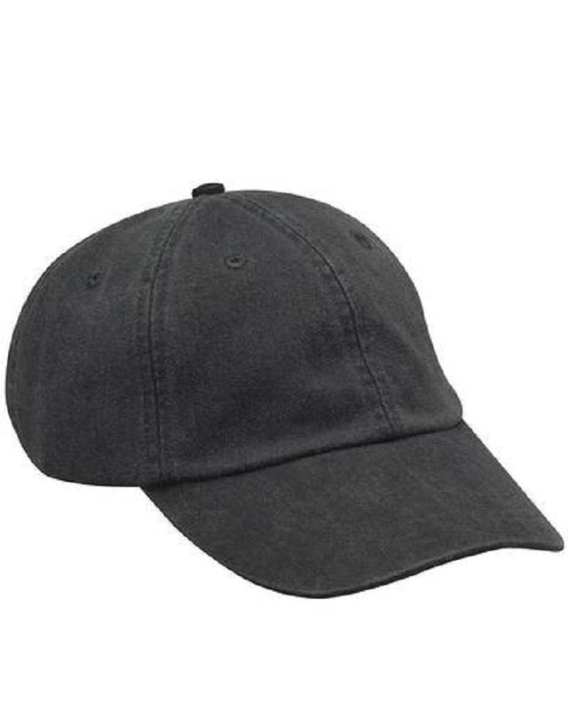 Adam's AD01 100 Percent Cotton Twill Fabric - Black, Six Panel, Unconstructed, Low Profile, Tuck Away Nubuck Leather Strap, Antique Brass Buckle And Grommet (1 Cap)