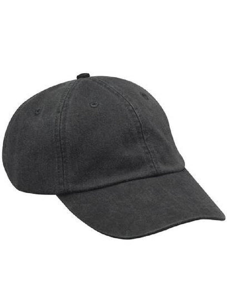 Adam's AD01 100 Percent Cotton Twill Fabric - Black, Six Panel, Unconstructed, Low Profile, Tuck Away Nubuck Leather Strap, Antique Brass Buckle And Grommet (1 Cap)