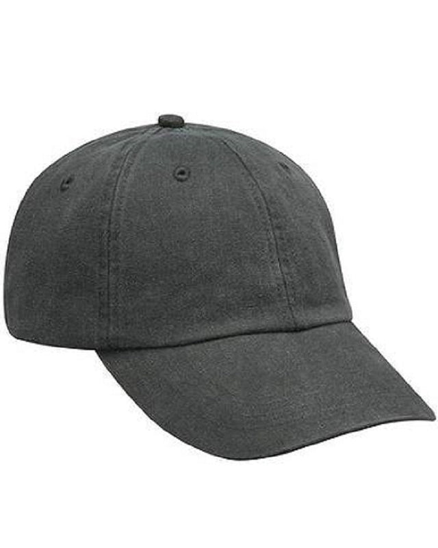Adam'S AD01 Cotton Twill Fabric - Charcoal, Six Panel, Unconstructed, Low Profile, Tuck Away Nubuck Leather Strap, Antique Brass Buckle And Grommet (1 Cap)
