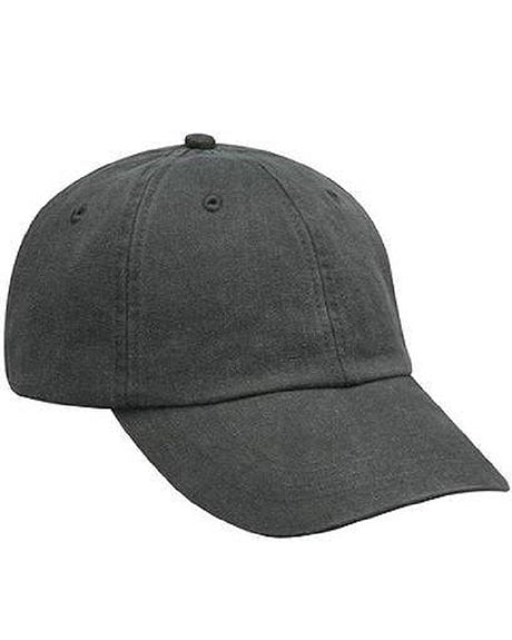 Adam'S AD01 Cotton Twill Fabric - Charcoal, Six Panel, Unconstructed, Low Profile, Tuck Away Nubuck Leather Strap, Antique Brass Buckle And Grommet (1 Cap)
