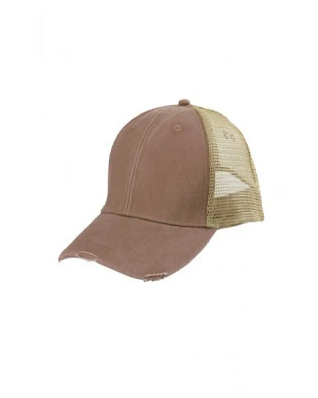 Adam's AD48 Cotton Nylon Cap - Mississippi Mud/Tan, Six Panel, Mid-Crown, Structured (1 Cap)