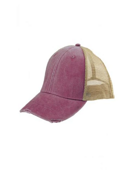 Adam's AD48 Cotton Cap - Nautical Red/Tan, Six Panel, Mid-Crown, Structured (1 Cap)
