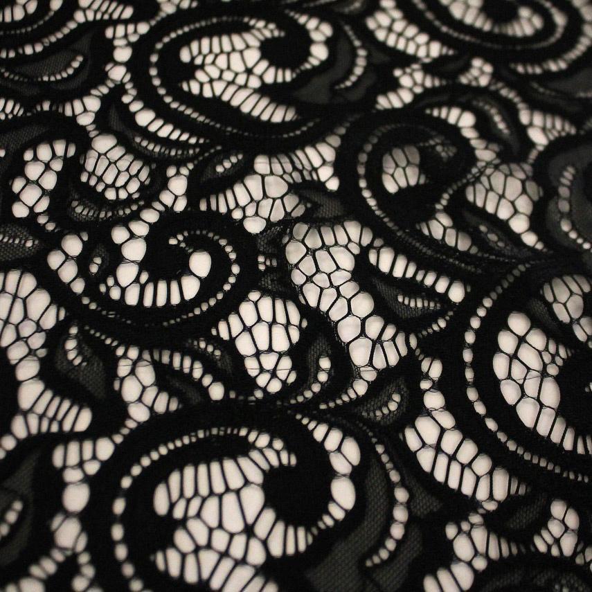 Adelaide Stretch Lace Nylon Spandex Fabric - Black, Skin, White, Red, 57/58" Width (1 Yard)