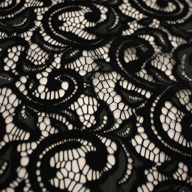 Stretch Lace Fabric Black