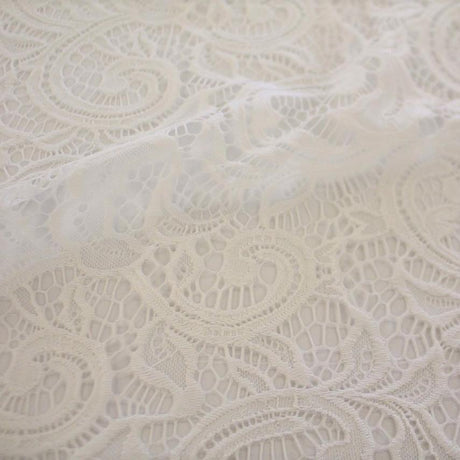 Adelaide Stretch Lace Nylon Spandex Fabric - Black, 57/58" Width, 2-Way Stretch (1 Yard)