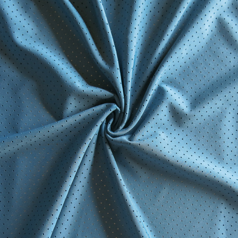 Mesh Repreve Recycled Polyester Spandex Knit Fabric - Aegean Blue