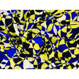 African Print Elastic Knit Fabric - Yellow, Shades Of Blue Chiasoka, 58" Width (1 Yard)