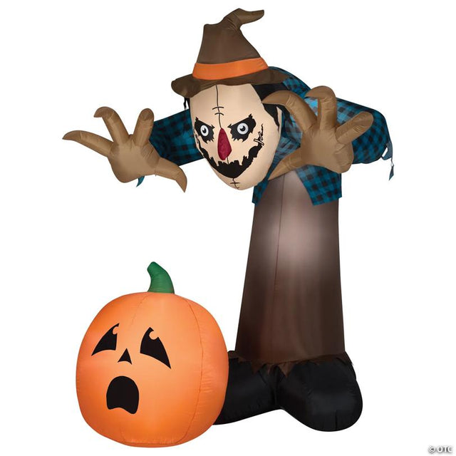 Airblown® Inflatable LED Light-Up Giant Hunched Scarecrow Halloween Outdoor Yard Decoration - 90"
