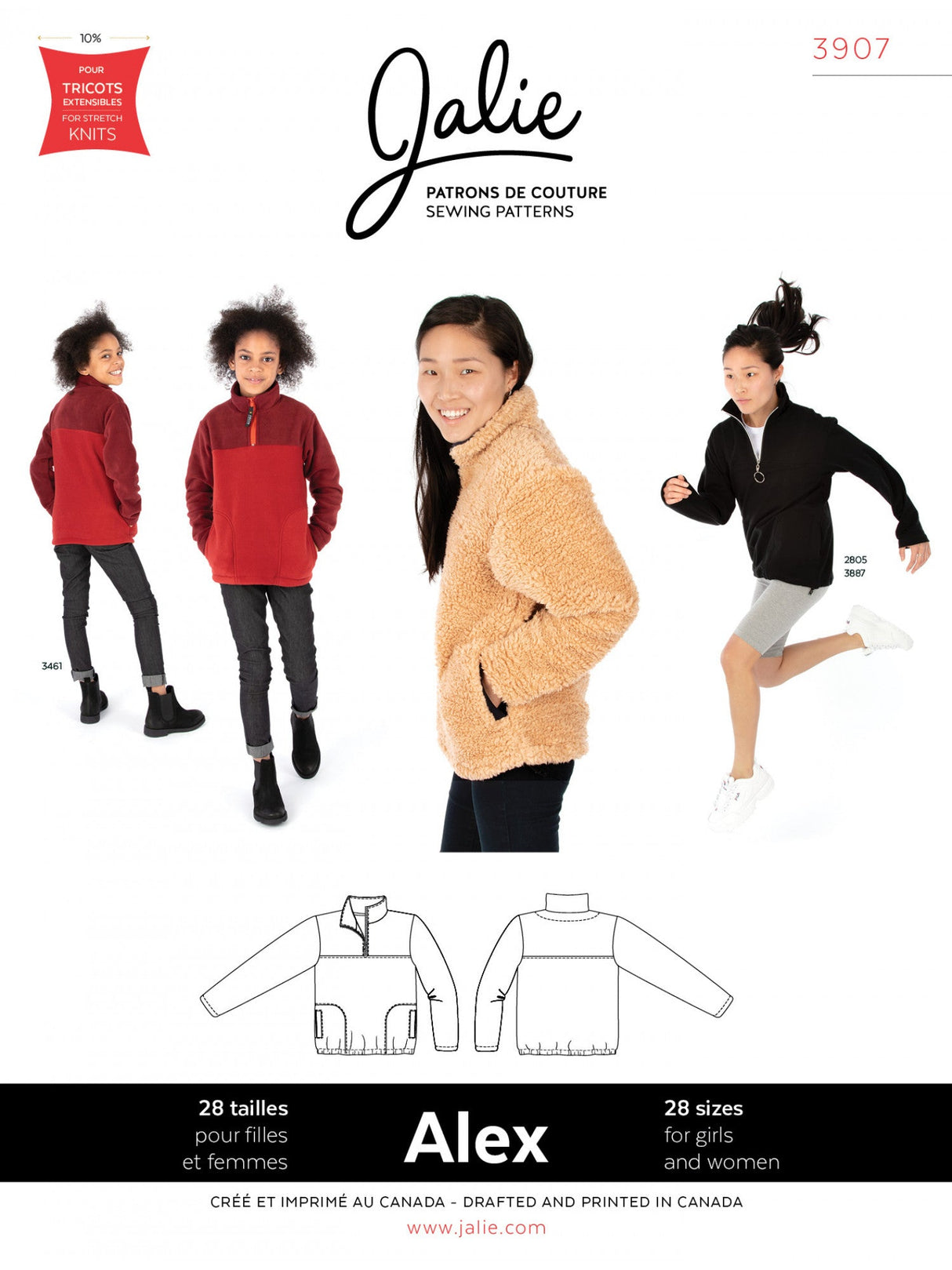 Sewing Pattern Alex Half-Zip Pullover by Jalie