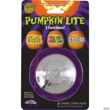 RADYAN All-In-One Pumpkin Pro Light with 3 Lighting Modes for Jack-O-Lanterns shown in a clear product image