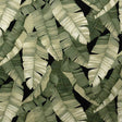 All Over Banana Leaf Cotton Heavy Barkcloth Fabric - Black, Mint Blue, Beige Banana Leaf Print, 36" X 56" (1 Yard)