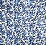 All Over Hibiscus Plumeria Tropical Leaves Rayon Poplin Fabric - Purple, Blue, Red, Yellow, White, 36" X 45" (1 Yard)
