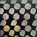 Polyester Foil Monstera Leaf Print Fabric