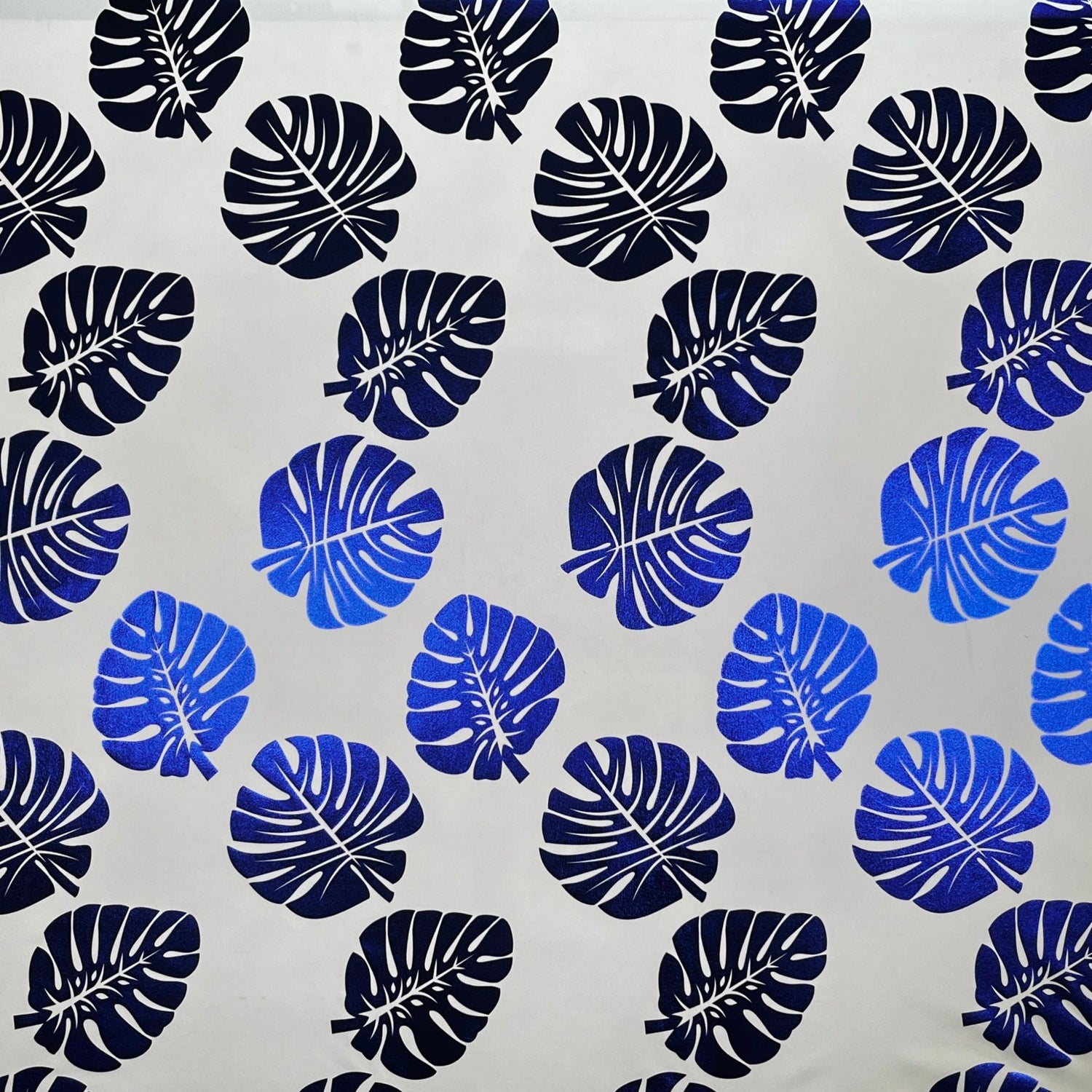 All Over Monstera Leaf Design Polyester Fabric - Monstera Leaf Foil Print, 36" X 60" (1 Yard)