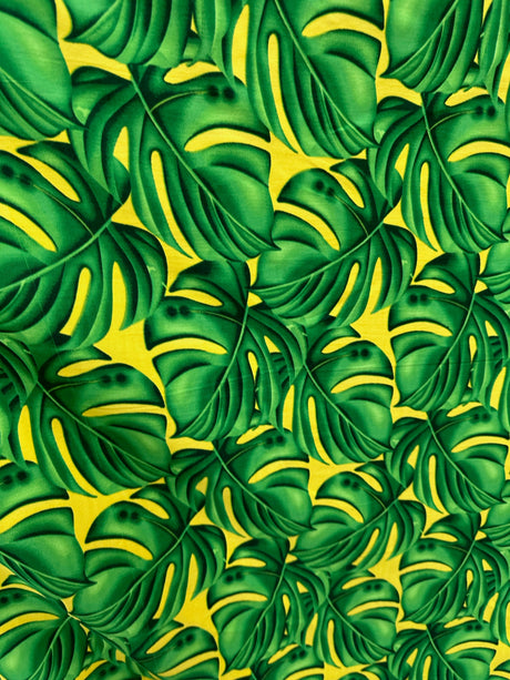 Polyester Monstera Leaf Fabric All Over Print