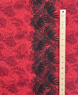 Poly-Cotton Monstera Leaves Fabric with Border