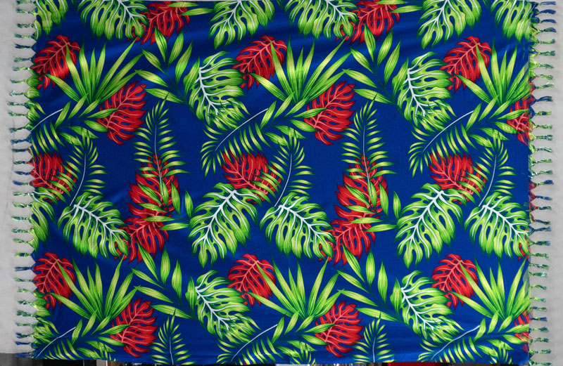 Rayon Sarong with Split Leaves and Fringes
