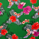 Polyester Glitter Fabric Aloha Garden Floral Leaves