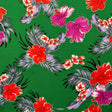 Aloha Garden Polyester Glitter Fabric - Hibiscus, Plumeria, Banana Leaves, Palm Leaves, Glitter Print, 36" Width (1 Yard)