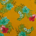 Polyester Glitter Fabric Aloha Garden Floral Leaves