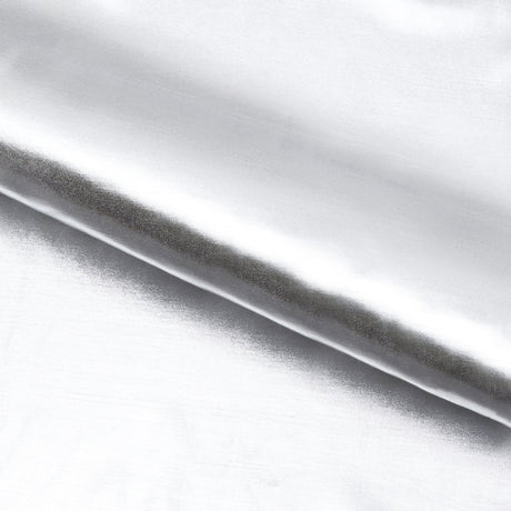 Aluminum Poly Spandex Fabric - White/Silver, 4-Way Stretch, 56" Width (1 Yard)