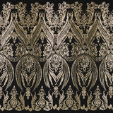 Amelia Stretch Mesh Sequin Polyester Spandex Fabric - Black/Black, 2-Way Stretch, 52" Width (1 Yard)