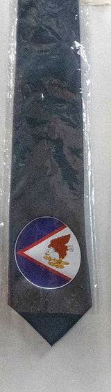 American Samoa Flag Tie Polyester Fabric - Seal Of American Samoa, 56" Length, 3.5" Width (1 Piece)