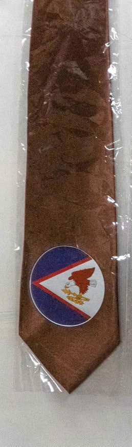 American Samoa Flag Tie Polyester Fabric - Seal Of American Samoa, 56" Length, 3.5" Width (1 Piece)