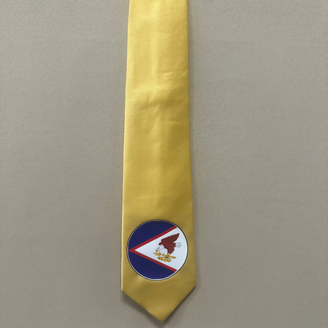 American Samoa Flag Tie Polyester Fabric - Seal Of American Samoa, 56" Length, 3.5" Width (1 Piece)