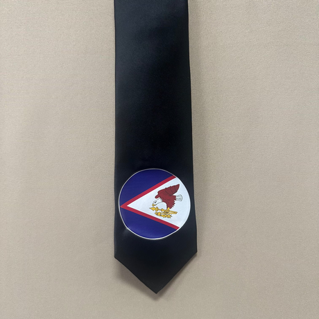 American Samoa Flag Tie Polyester Fabric - Seal Of American Samoa, 56" Length, 3.5" Width (1 Piece)
